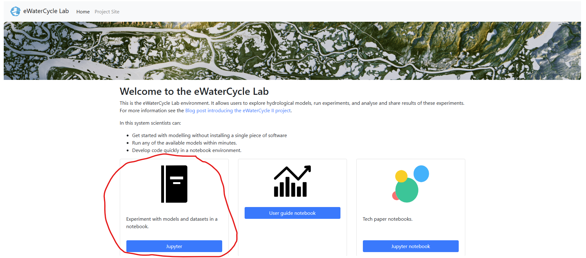 eWC startup page